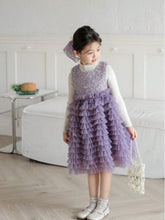 Elegance Plaid Tweed Sleeveless Vest Dress Three-Dimensional Multi-Layer Cake Gauze Dress Girl Birthday Autumn Winter